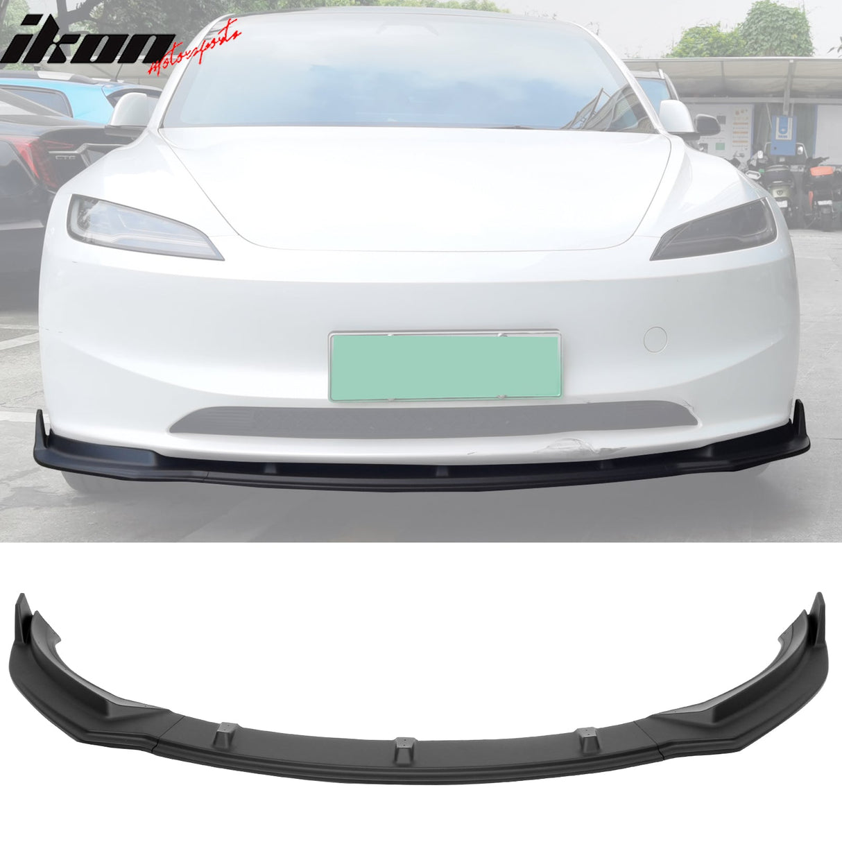 2024-2025 Tesla Model 3 IKON Style 3PC Front Bumper Lip PP