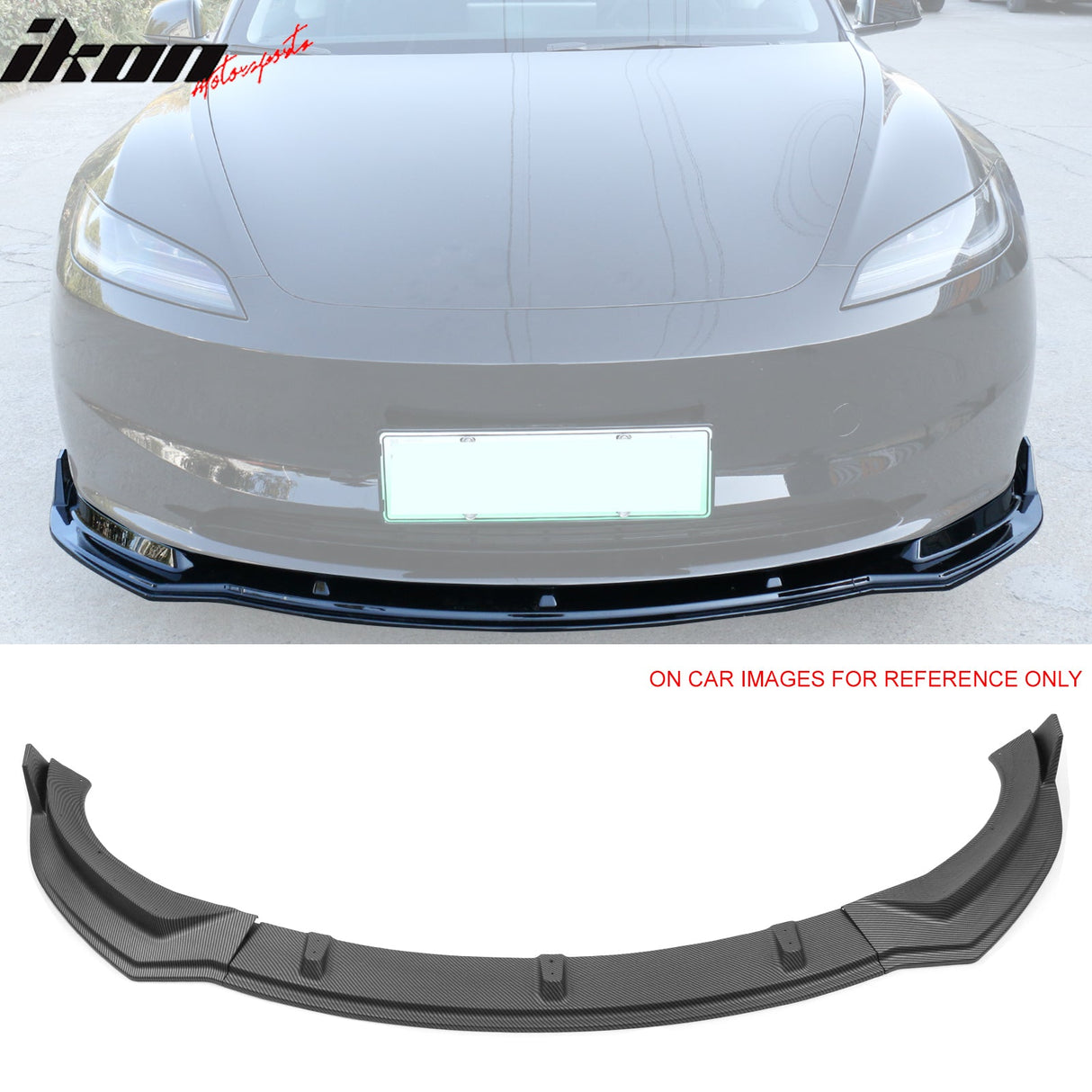 2024-2025 Tesla Model 3 IKON Style 3PC Front Bumper Lip PP