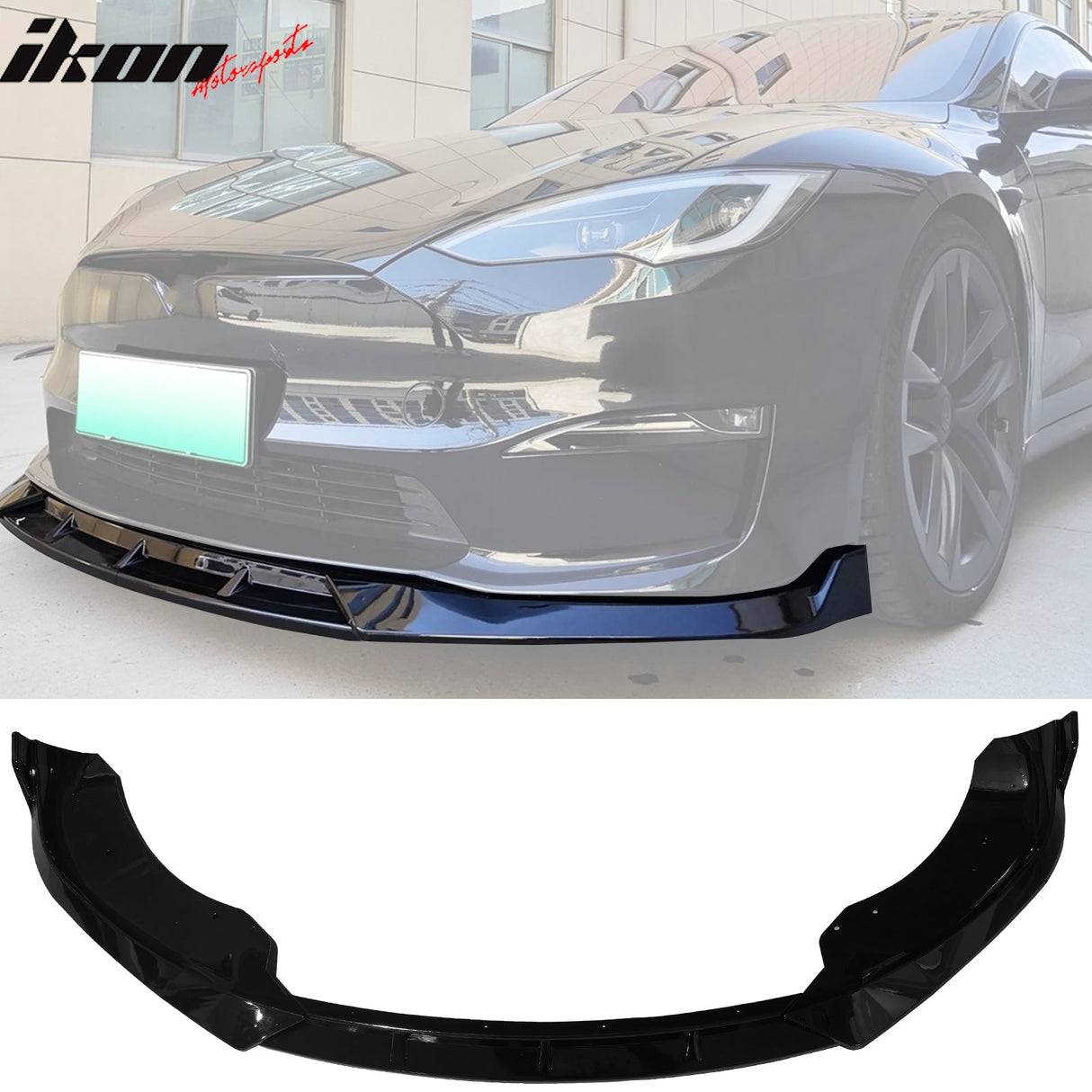 2021-2024 Tesla Model S IK Style 3PCS Front Bumper Lip Painted PP