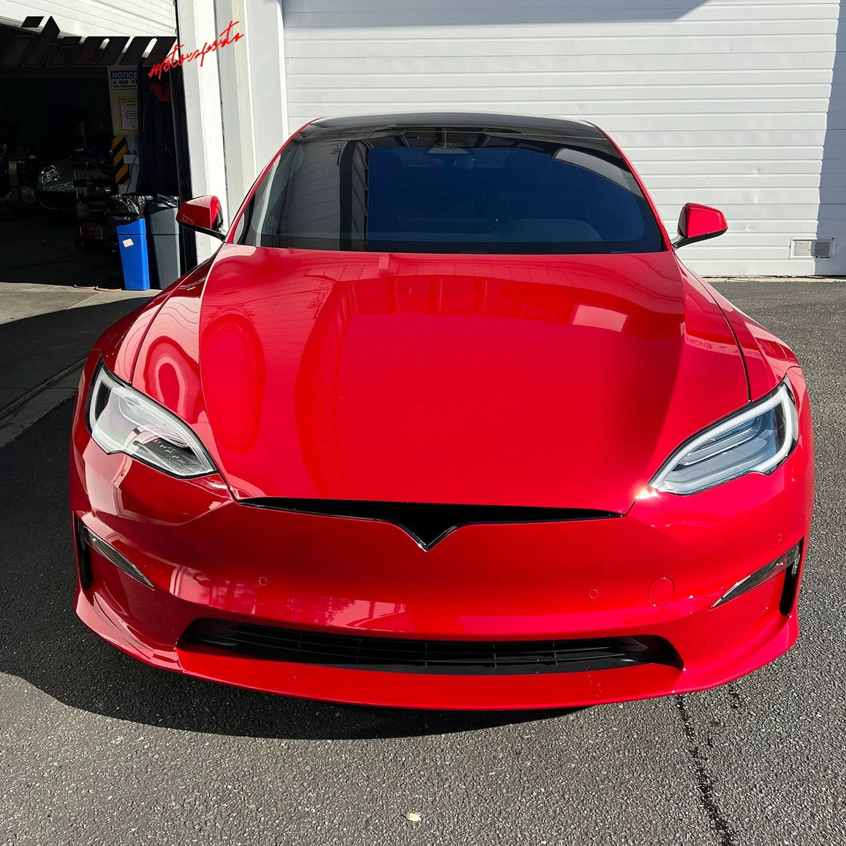 2021-2024 Tesla Model S Gloss Black Revozport Front Lip Carbon Fiber
