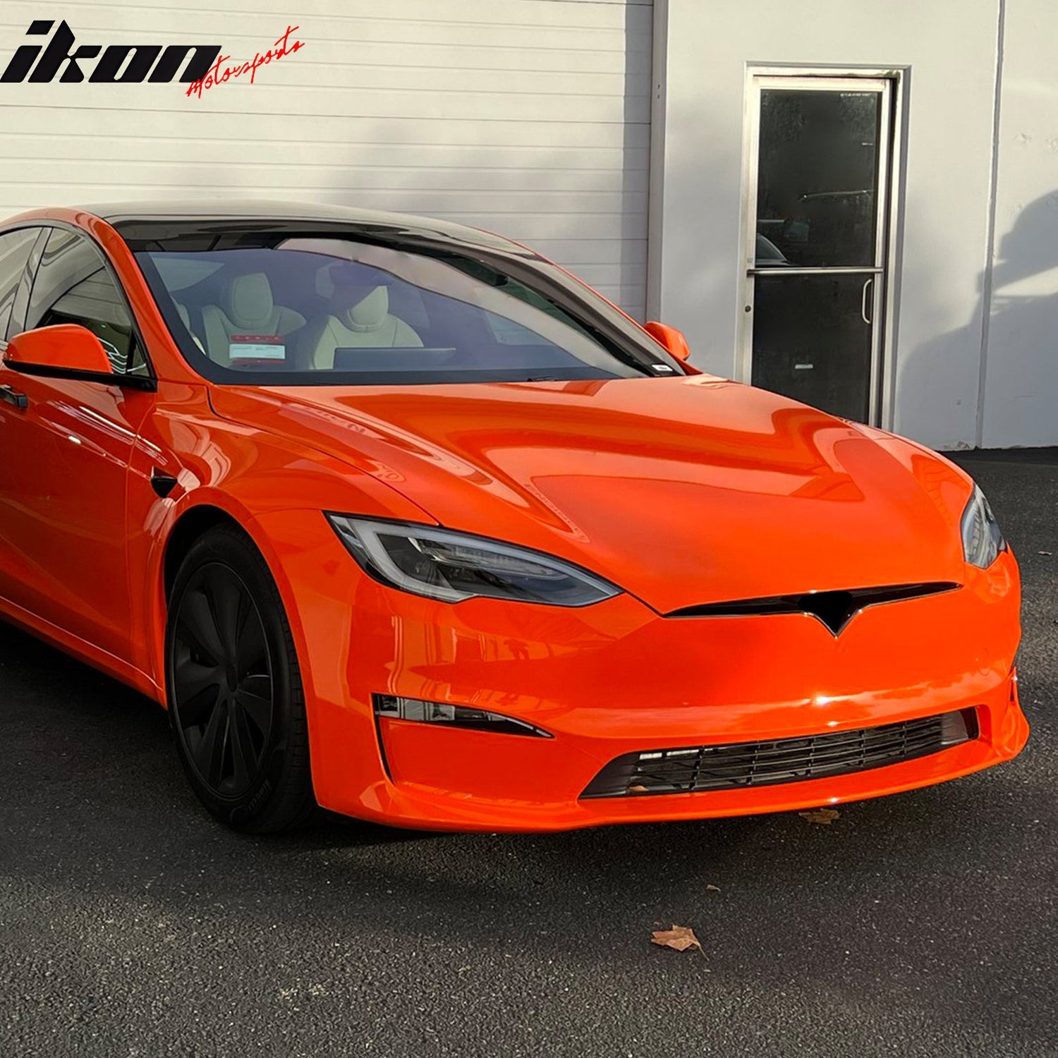 2021-2024 Tesla Model S Gloss Black Revozport Front Lip Carbon Fiber