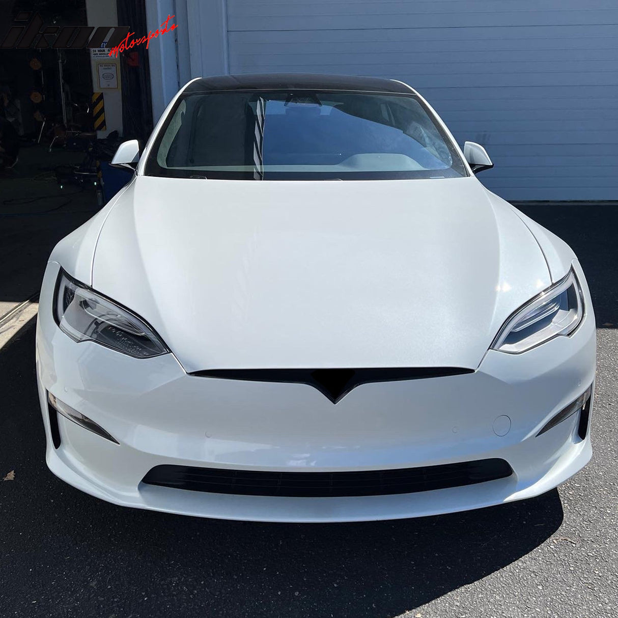 2021-2024 Tesla Model S Gloss Black Revozport Front Lip Carbon Fiber