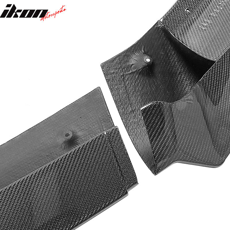2020-2024 Tesla Y Track Pack Gloss Black Front Bumper Lip Carbon Print