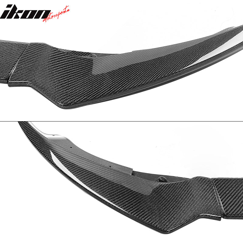 2020-2024 Tesla Y Track Pack Gloss Black Front Bumper Lip Carbon Print