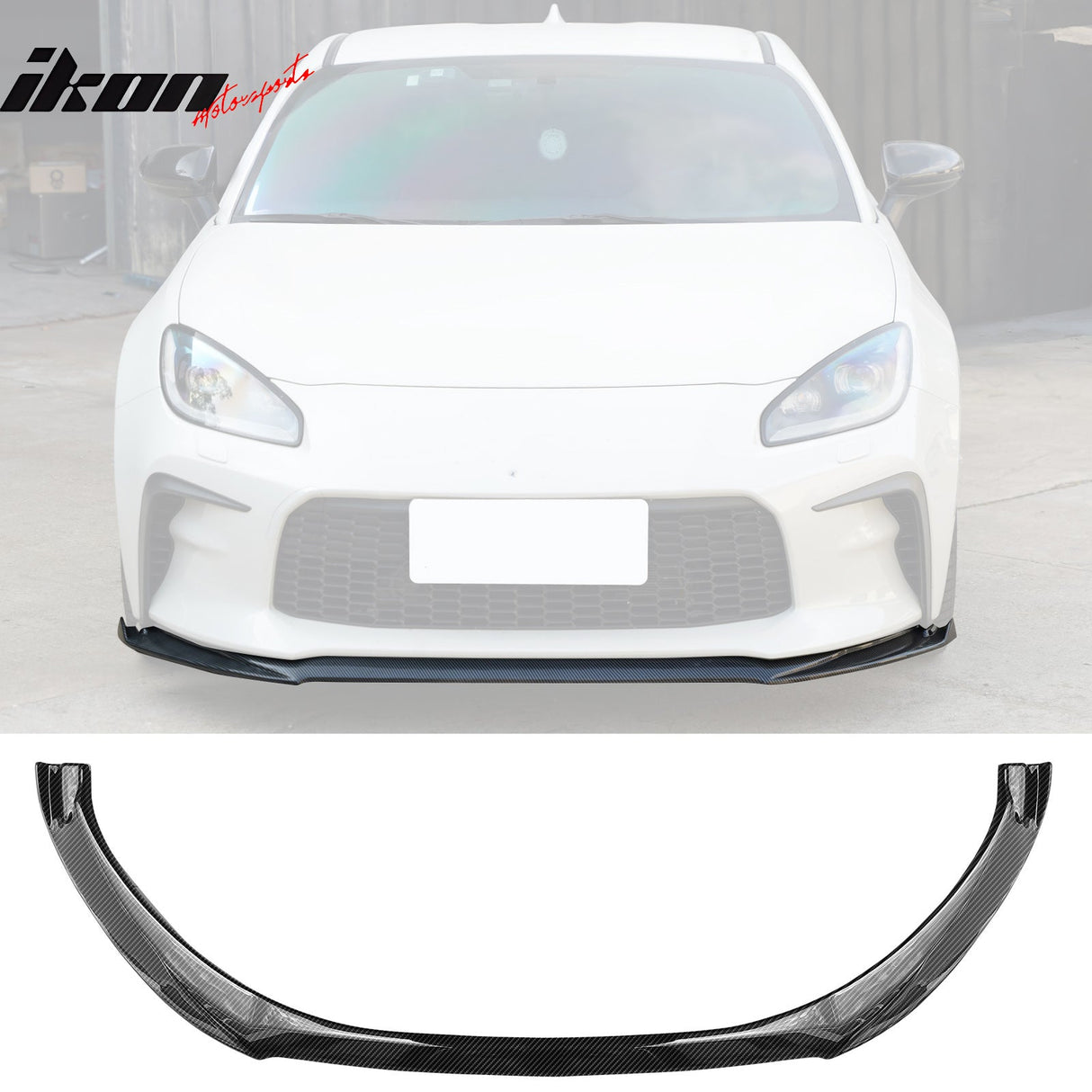 2022-2025 Toyota GR86 V7 Style Front Bumper Lip Carbon Fiber Print ABS