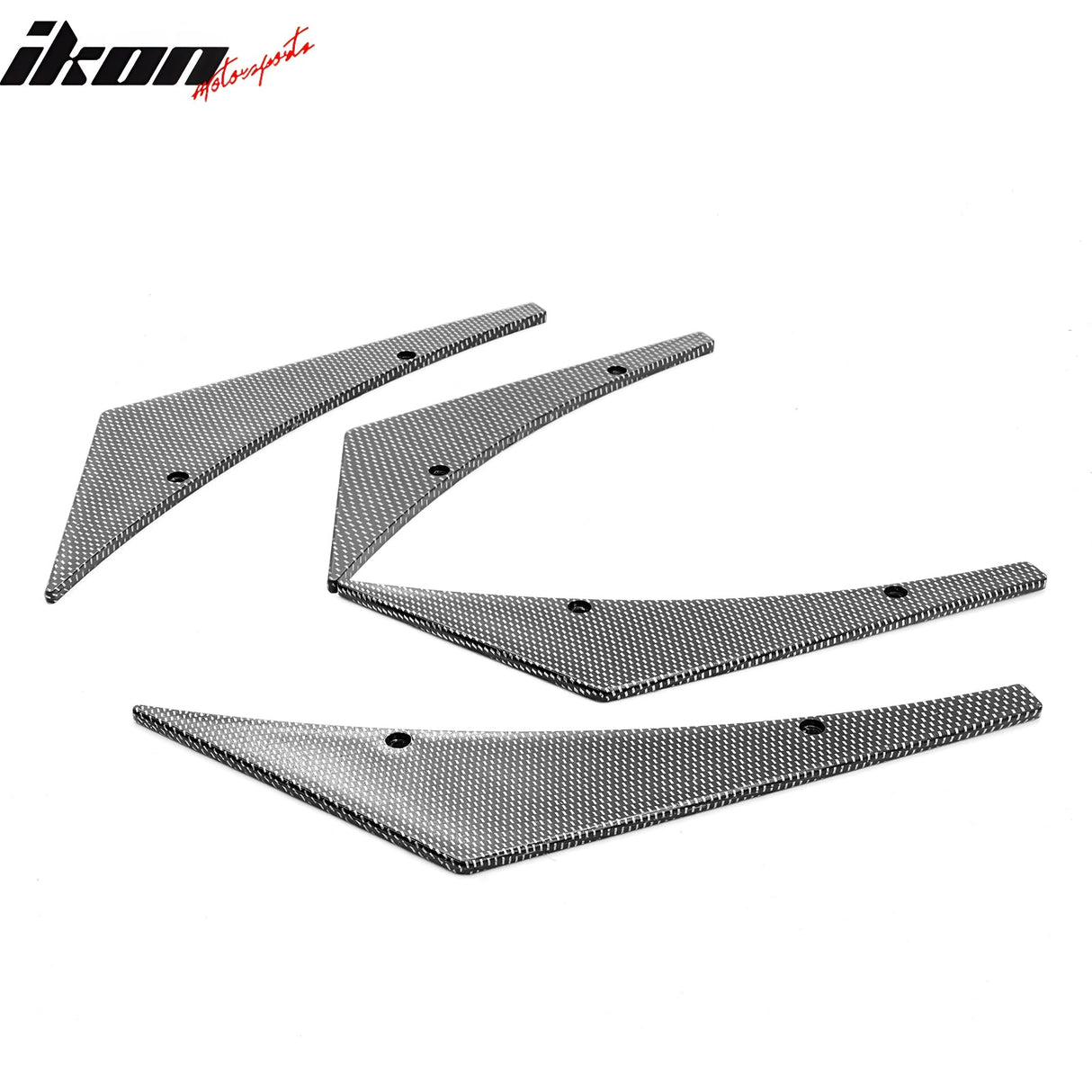Universal 4PC Carbon Fiber Print Canards PU Front Bumper Lip Splitter