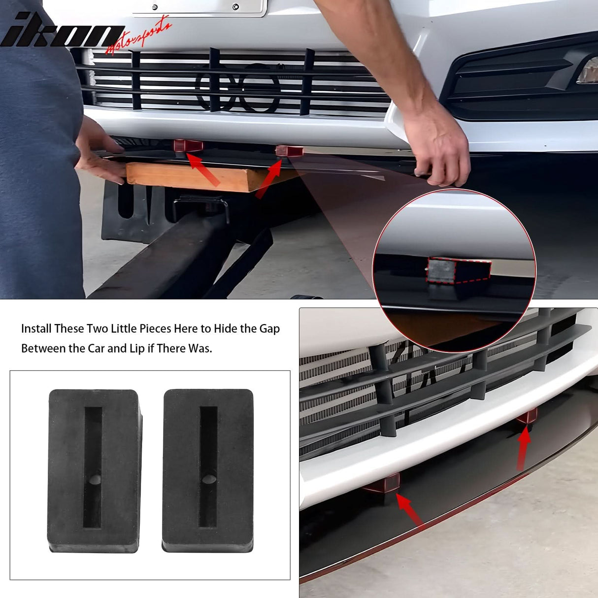 Universal 62"-66" Adjustable B Style CF Print Front Bumper Lip 3PCS