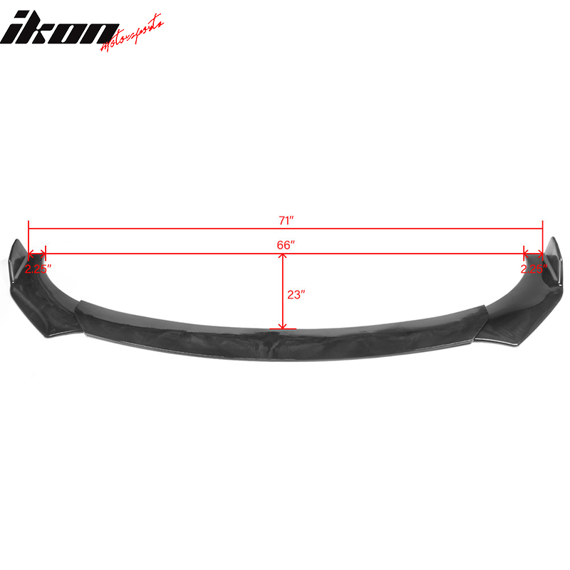 Universal 62"-66" A Style Front Bumper Lip ABS 3PC