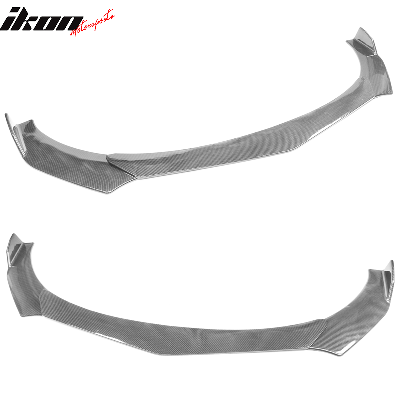 Universal 62"-66" Adjustable B Style CF Print Front Bumper Lip 3PCS