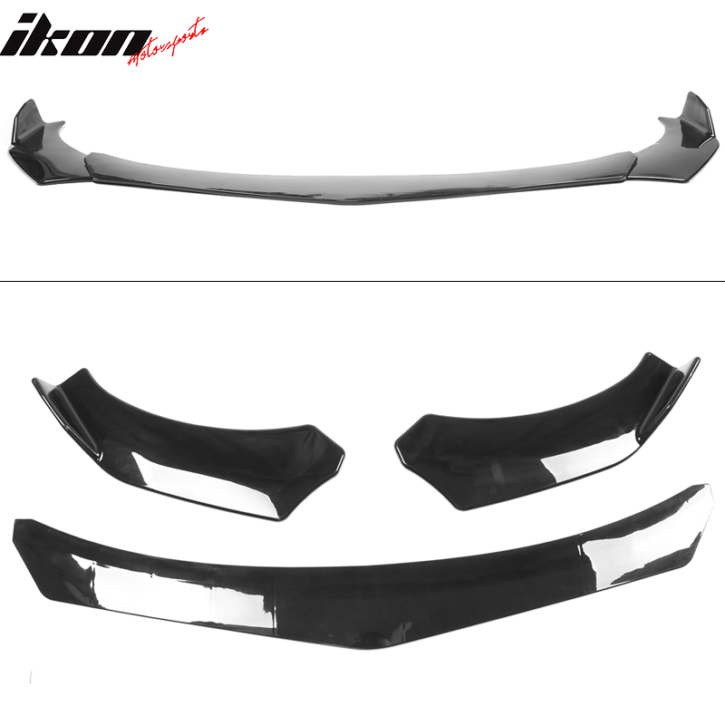 Universal 62"-66" Adjustable B Style Front Bumper Lip 3PC