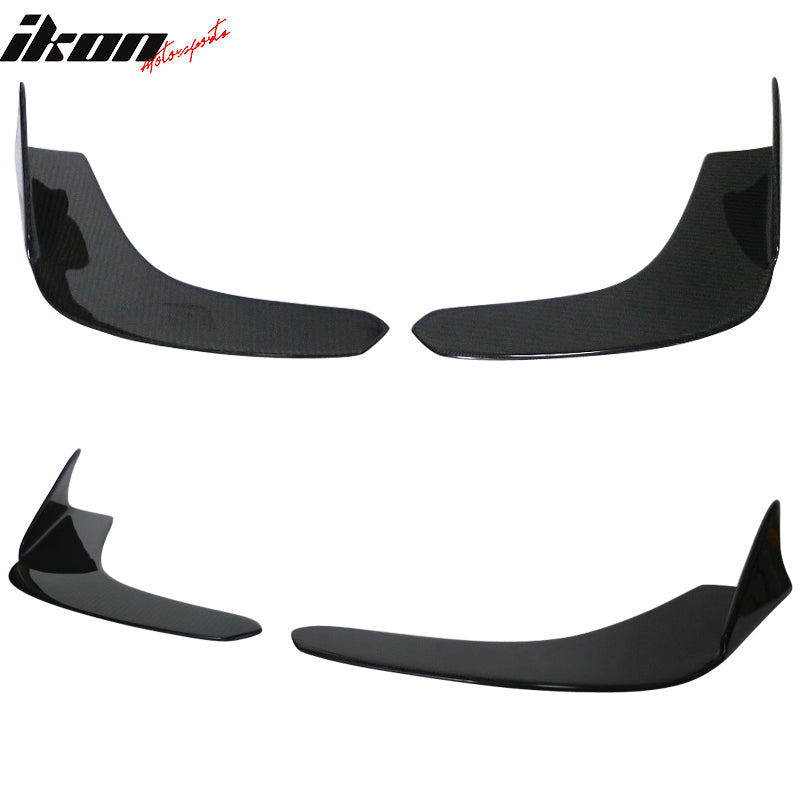 Universal Type 1 Carbon Fiber Front Bumper Lip Splitter Winglet 2PCS