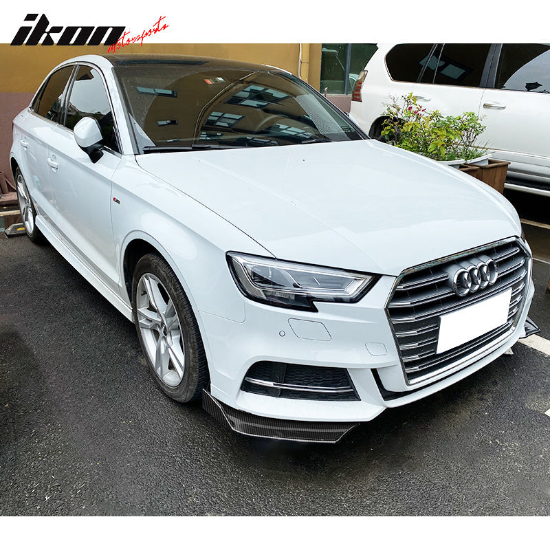 Universal 2PC Carbon Fiber Print Front Bumper Lip Splitter