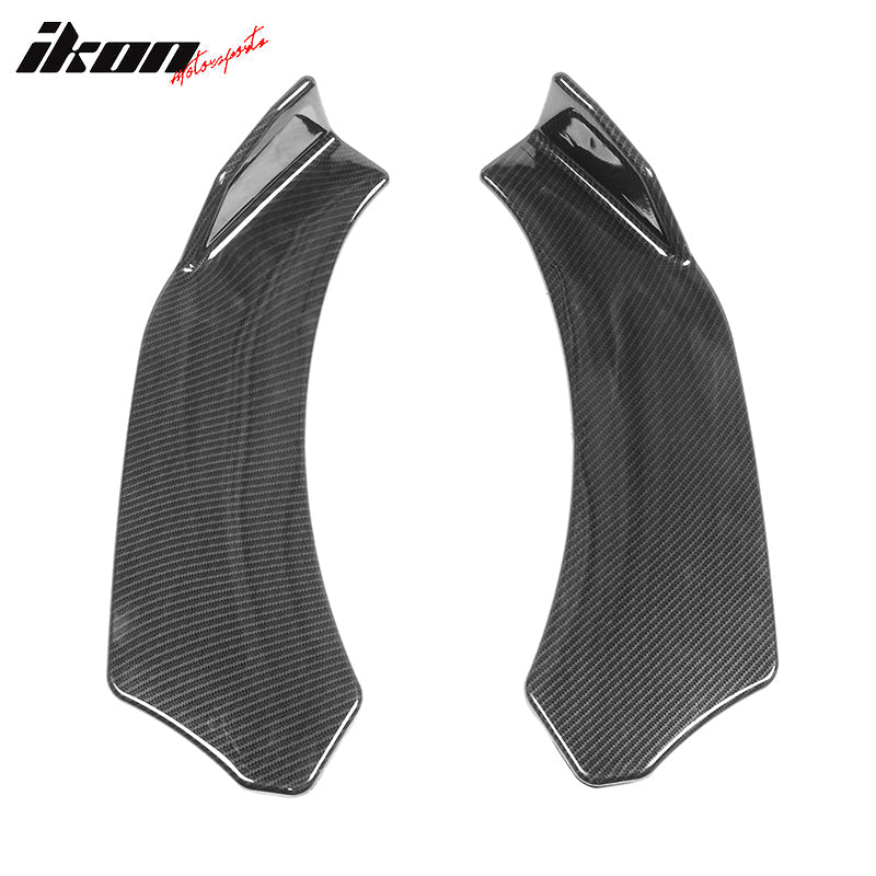 Universal 2PC Carbon Fiber Print Front Bumper Lip Splitter