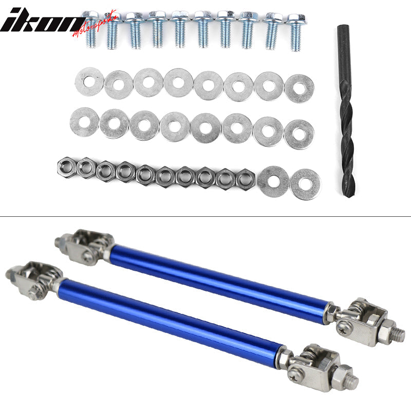 2013-2014 Ford Focus Matte Black Front Lip Splitter PP & Blue Rods