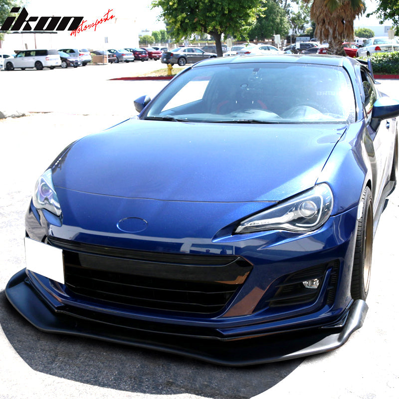 Universal RB 68x20in PP Front Bumper Lip & CF Splitter Rod
