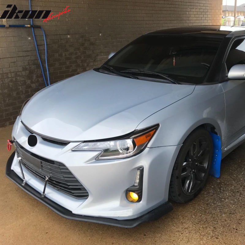 Universal RB Style Front Bumper Lip w/ Carbon Fiber Strut Rods PP