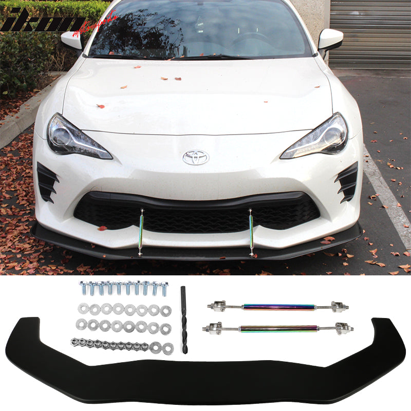 Fits 13-20 Toyota 86 Front Splitter w/ Hardware Matte & NEO Rods