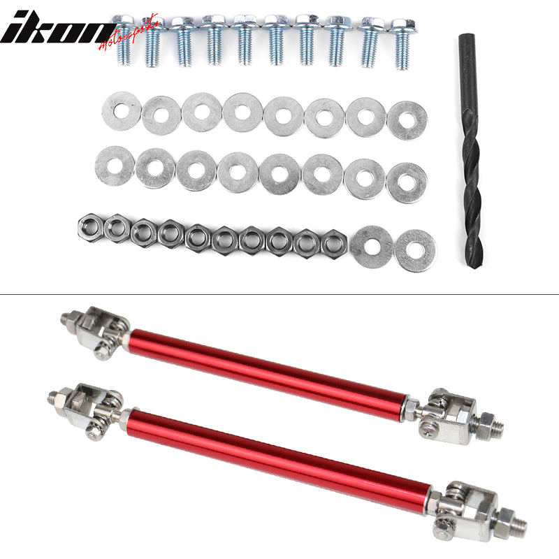 Fits 13-20 Toyota 86 Front Splitter w/ Hardware Matte & Red Rods