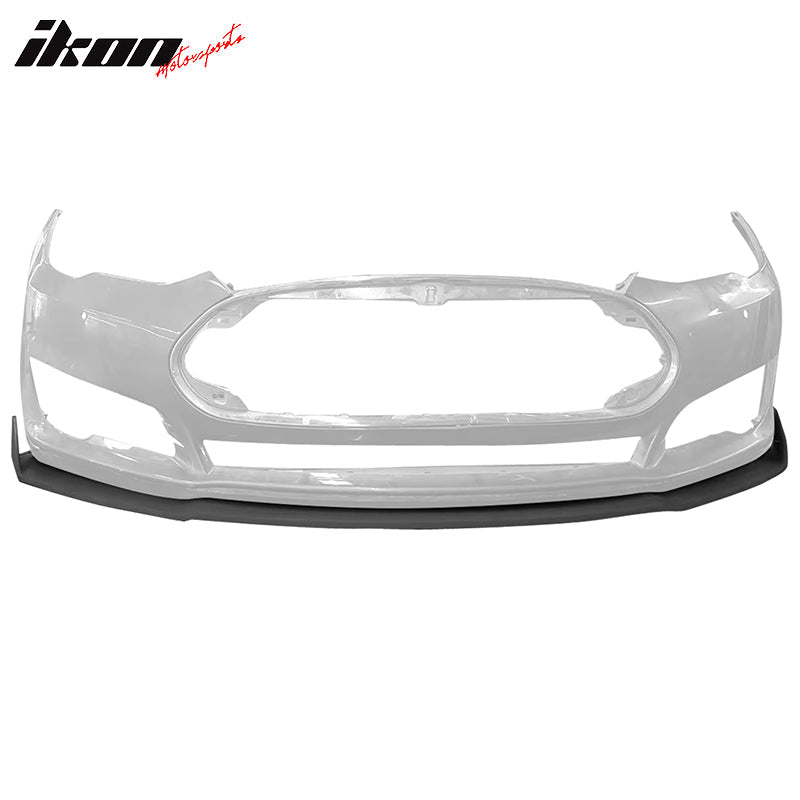 2012-2016 Tesla Model S Sedan IKON Black Front Bumper Lip Spoiler PU