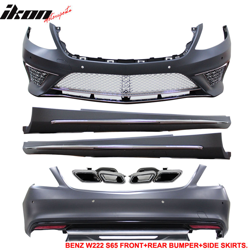 2014-2017 Benz W222 S Class PDC Front + Rear Bumper Cover + Side Skirt