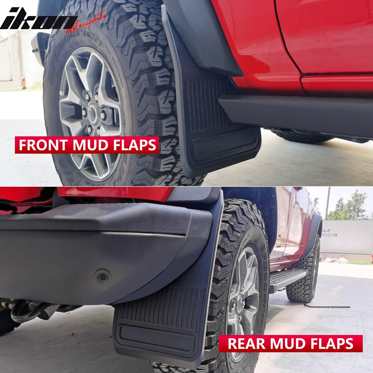 2021-2025 Ford Bronco Black 4PCS Front Rear Mud Flaps Splash Guards