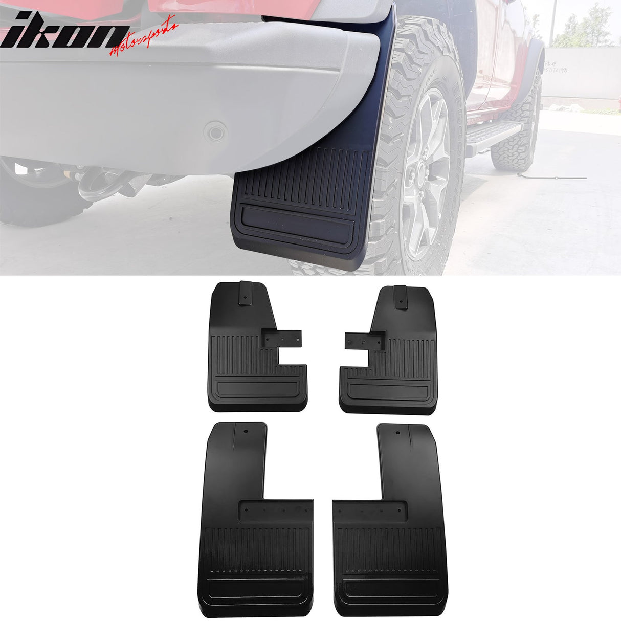 2021-2025 Ford Bronco Black 4PCS Front Rear Mud Flaps Splash Guards