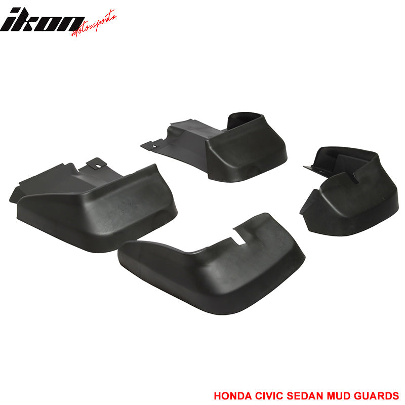 2006-2011 Honda Civic Sedan Fender Mud Guards Splash Flaps PU 4PC