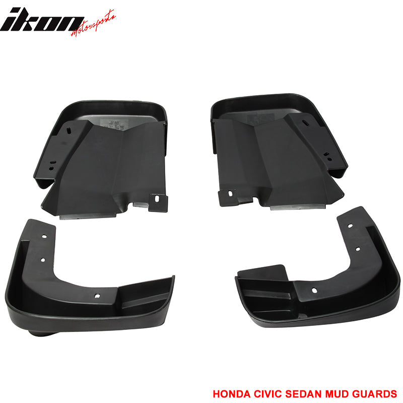 2006-2011 Honda Civic Sedan Fender Mud Guards Splash Flaps PU 4PC