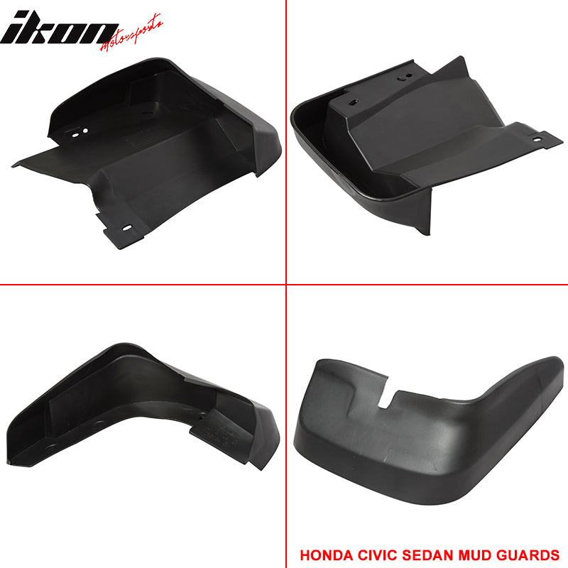 2006-2011 Honda Civic Sedan Fender Mud Guards Splash Flaps PU 4PC