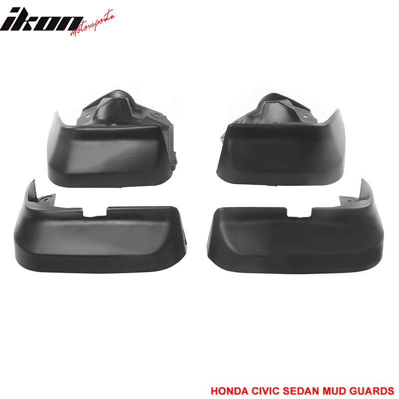 2012-2014 Honda Civic 4Pc 4Dr OE Style Mud Guard Splash Flap Fender PU