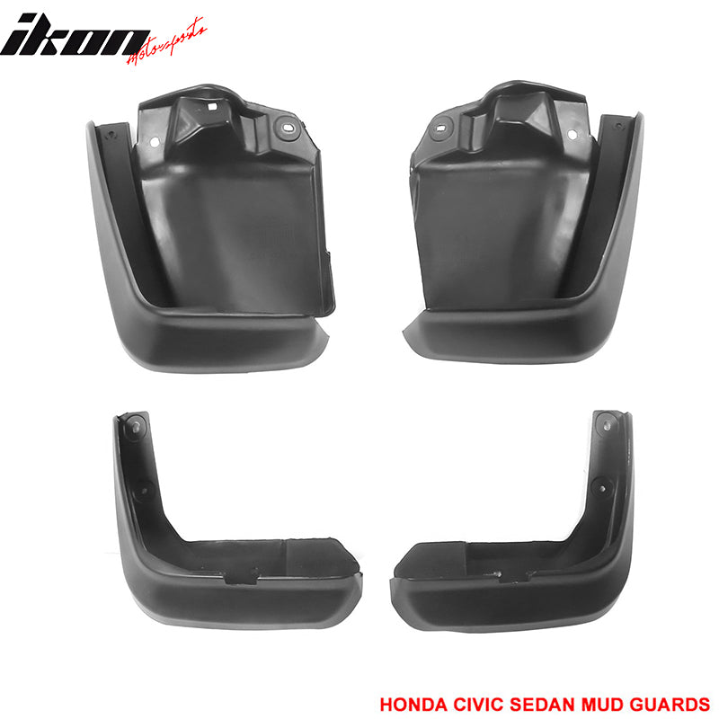 2012-2014 Honda Civic 4Pc 4Dr OE Style Mud Guard Splash Flap Fender PU