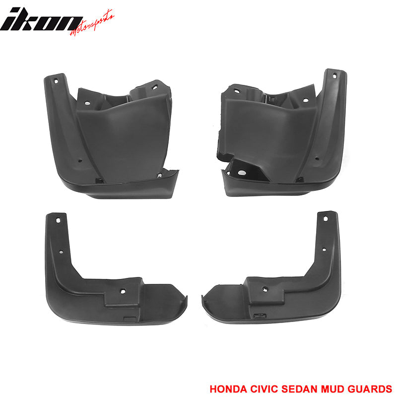 2012-2014 Honda Civic 4Pc 4Dr OE Style Mud Guard Splash Flap Fender PU