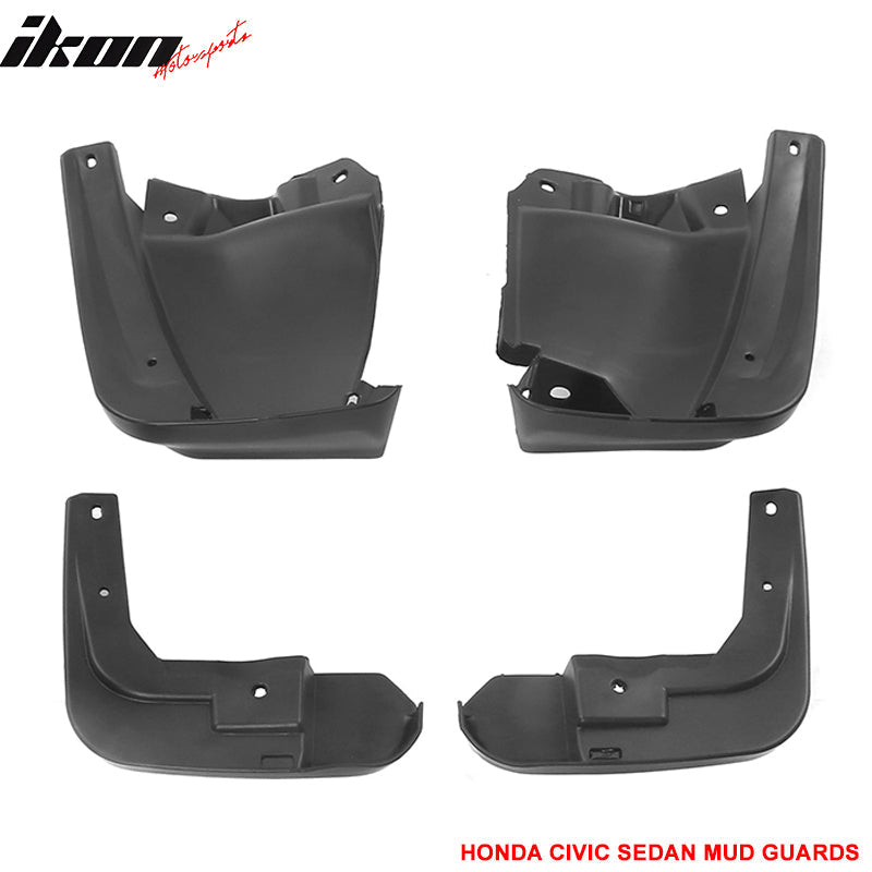 2012-2014 Honda Civic 4Pc 4Dr OE Style Mud Guard Splash Flap Fender PU