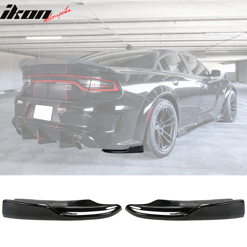 2020-2023 Dodge Charger IKON Matte Black Rear Bumper Side Apron PP