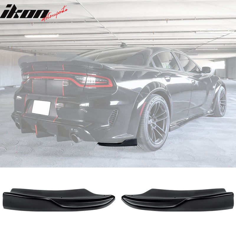 2020-2023 Dodge Charger IKON Matte Black Rear Bumper Side Apron PP