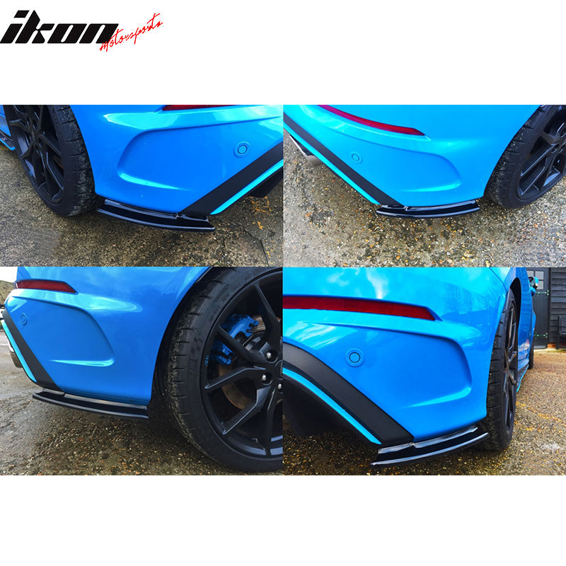 2016-2018 Ford Focus RS Unpainted Black Rear Bumper Lip Aprons PU