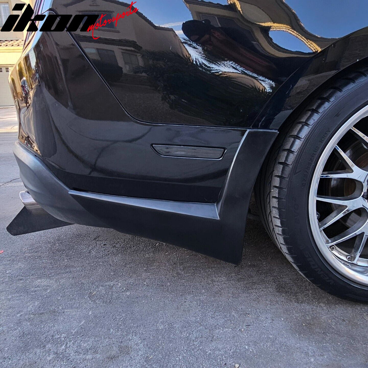 2010-2012 Ford Mustang V6 Unpainted Black Rear Bumper Lip Aprons PU