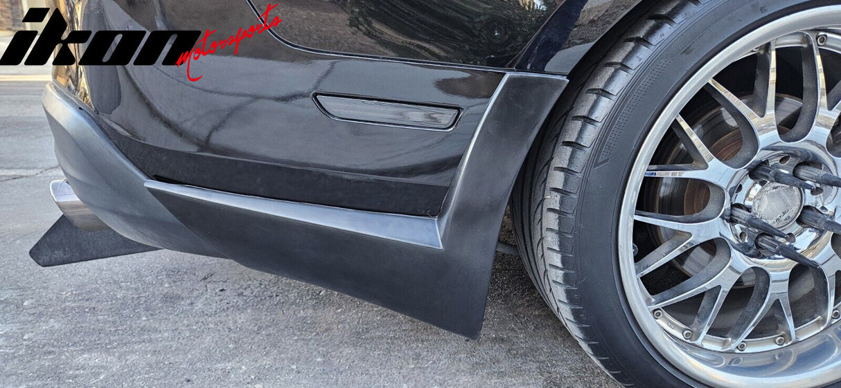 2010-2012 Ford Mustang V6 Unpainted Black Rear Bumper Lip Aprons PU
