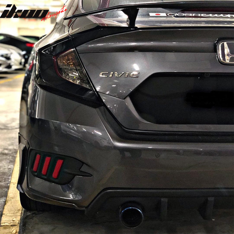 2016-2021 Honda Civic Sedan HF-P Style Rear Bumper Lip Splitter PP