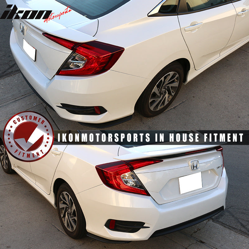 2016-2021 Honda Civic Sedan 2PCS Rear Bumper Lip Splitters PP