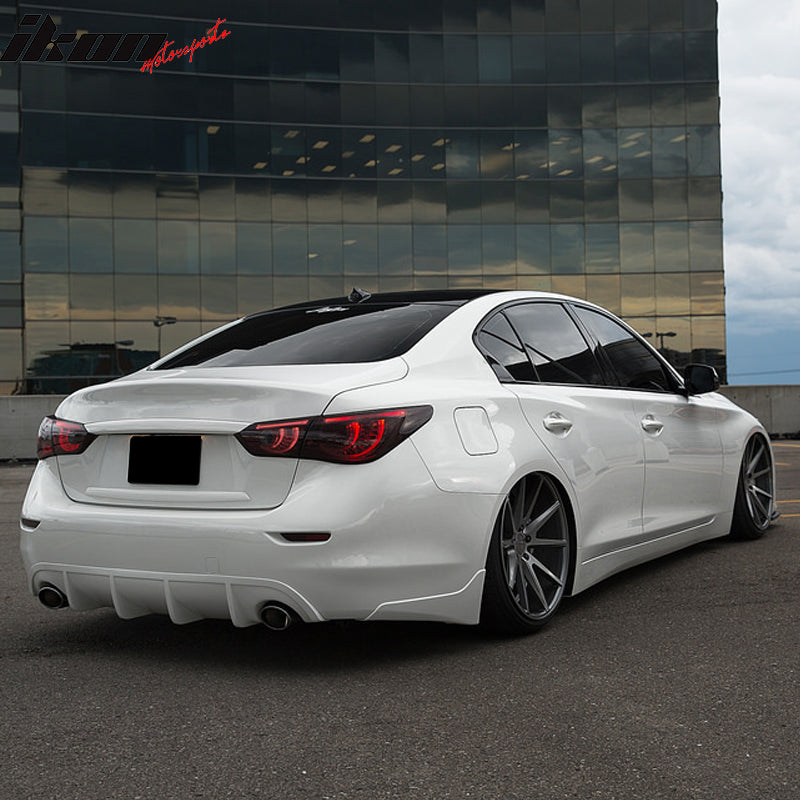 2014-2023 Infiniti Q50 Rear Apron Bumper Lip Mud Flaps Trim ABS