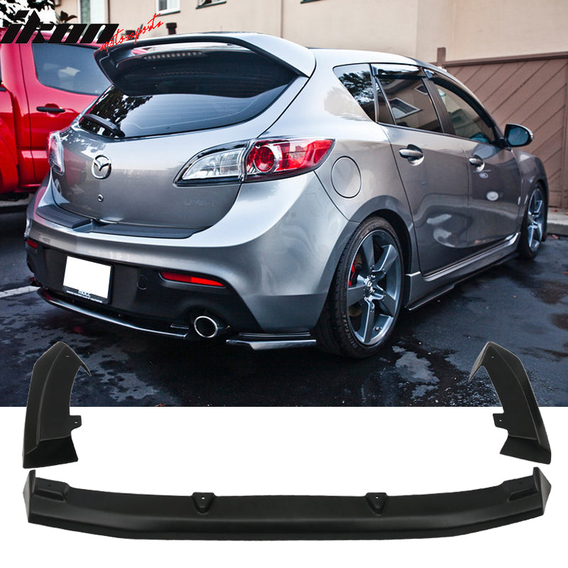 2010-2013 Mazda 3 Hatchback Rear Lip Apron Diffuser Dual Exhaust 3 PC