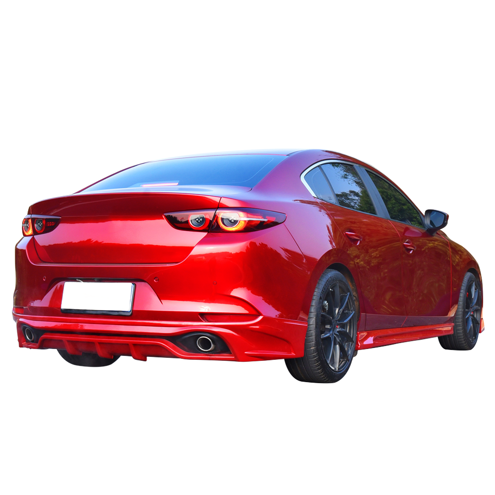2019-2020 Mazda 3 Sedan Matte Black Rear Bumper Lip Diffuser PP
