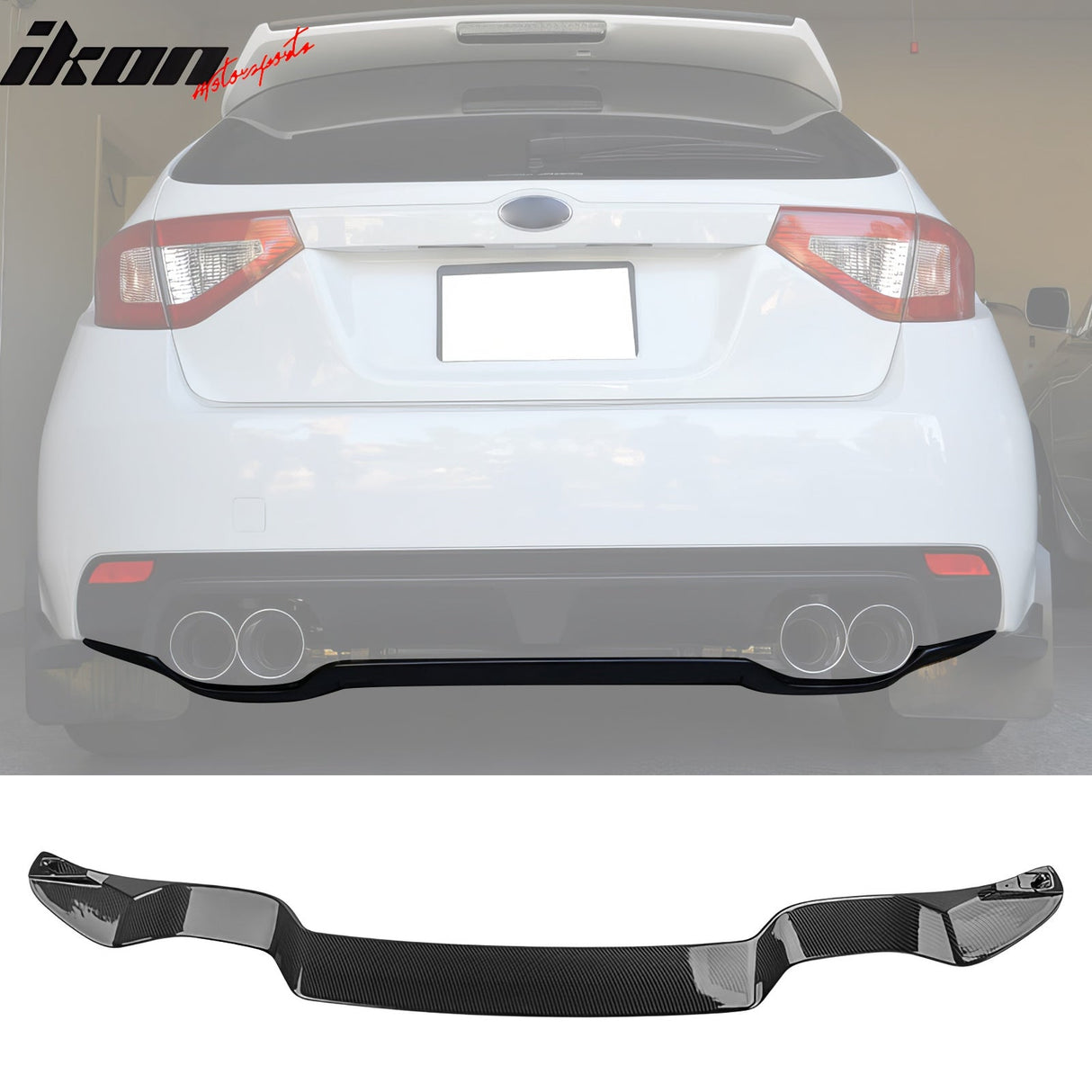 2008-2014 Subaru Impreza STI Carbon Fiber Print Rear Bumper Lip ABS