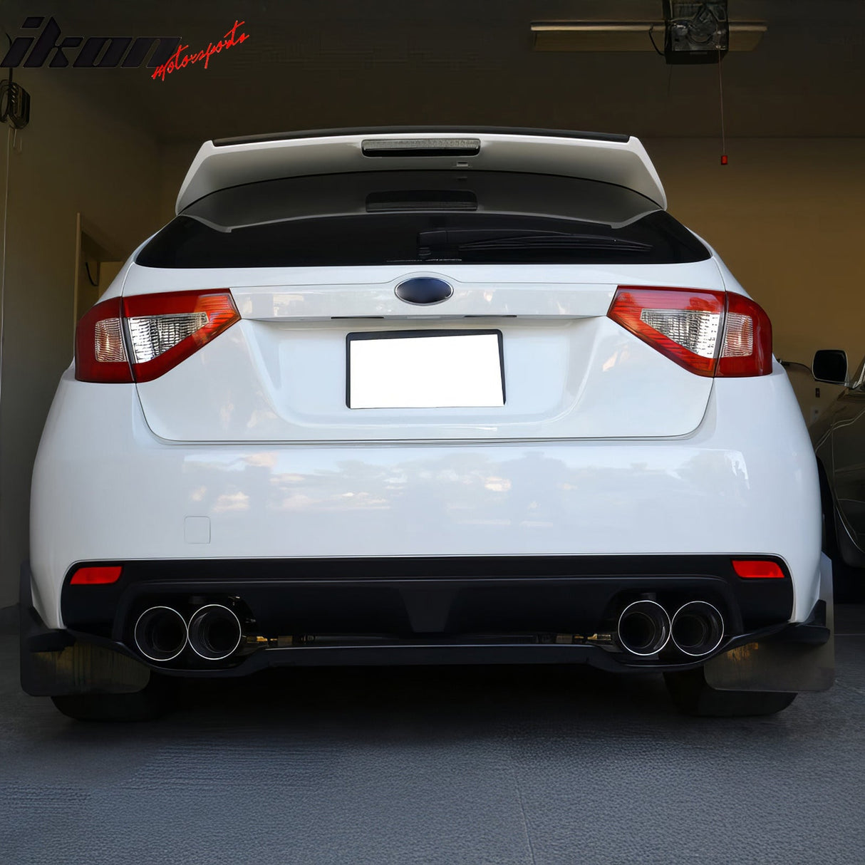 2008-2014 Subaru Impreza STI Gloss Black Rear Bumper Diffuser Lip ABS