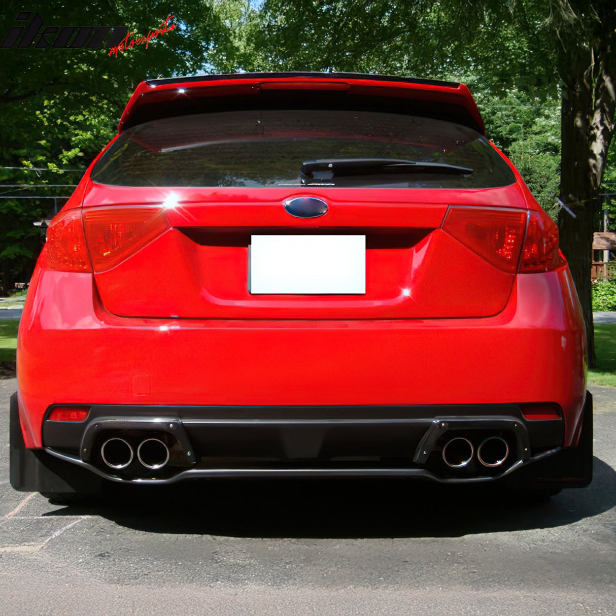 2008-2014 Subaru Impreza STI Gloss Black Rear Bumper Diffuser Lip ABS