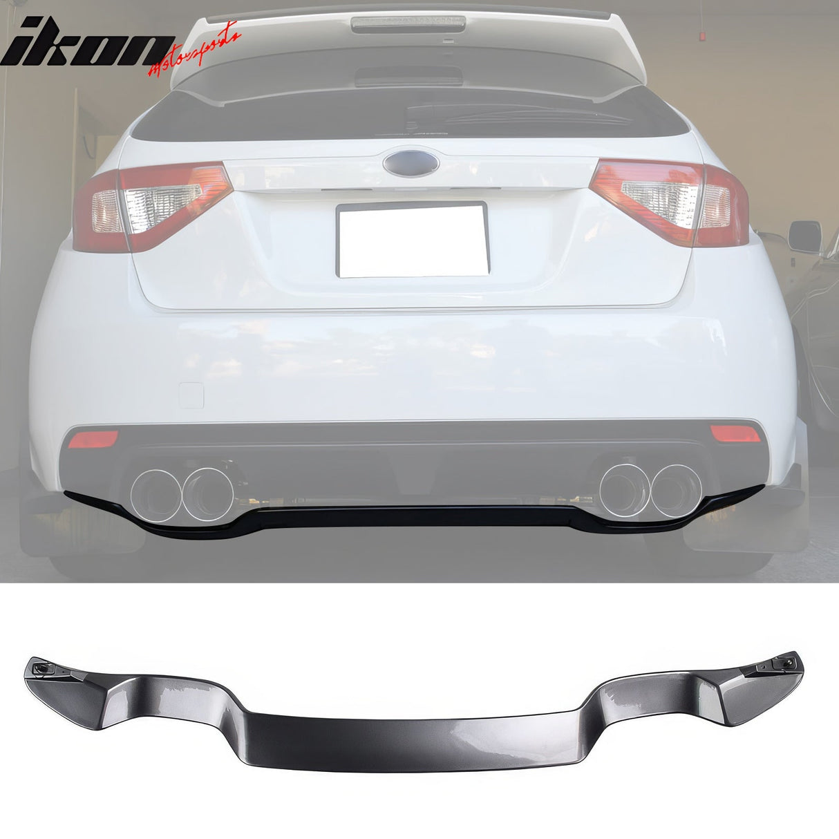 2008-2014 Subaru Impreza STI Style Gray Rear Bumper Diffuser Lip ABS