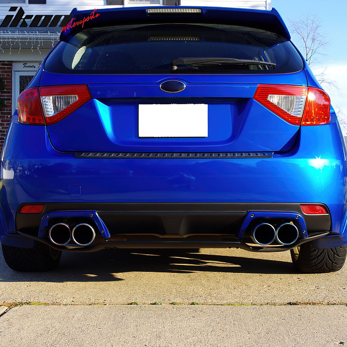 2008-2014 Subaru Impreza STI Style Gray Rear Bumper Diffuser Lip ABS