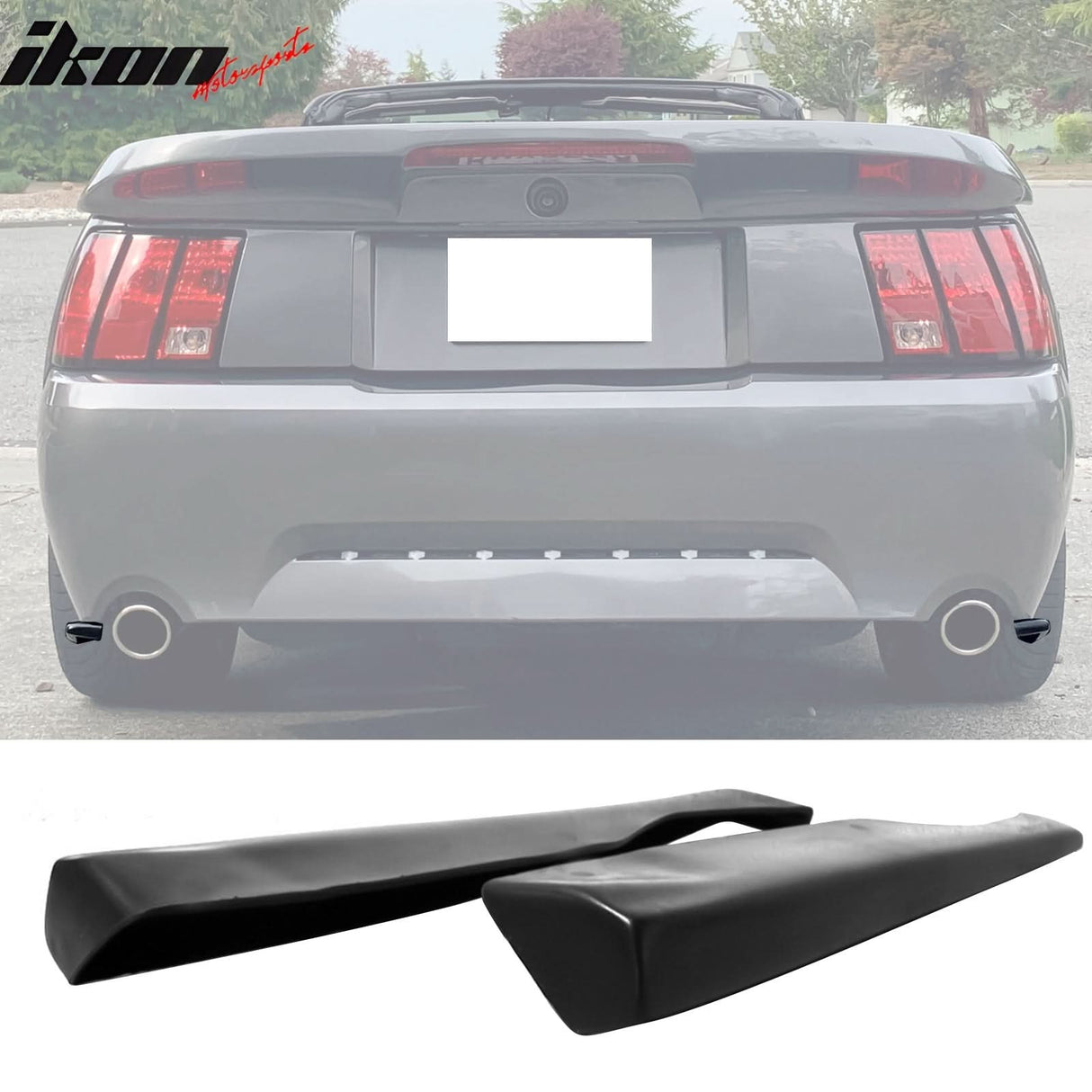 1999-2004 Ford Mustang MDA Style Rear Bumper Lip Corner Apron Black PU