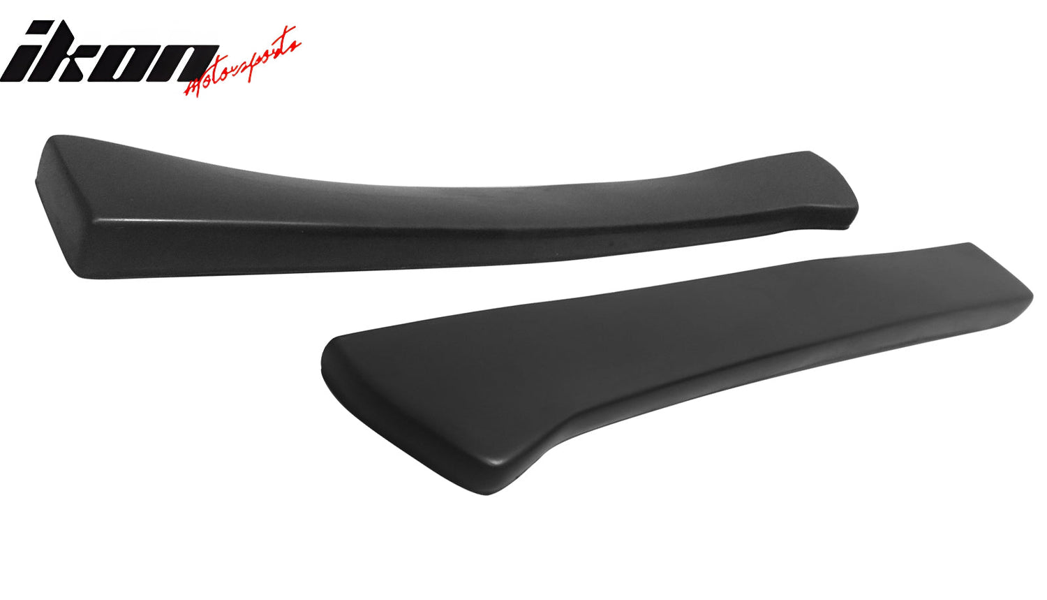 Universal 13" x 2" Rear Lip Side Corner Aprons Canard Caps Black